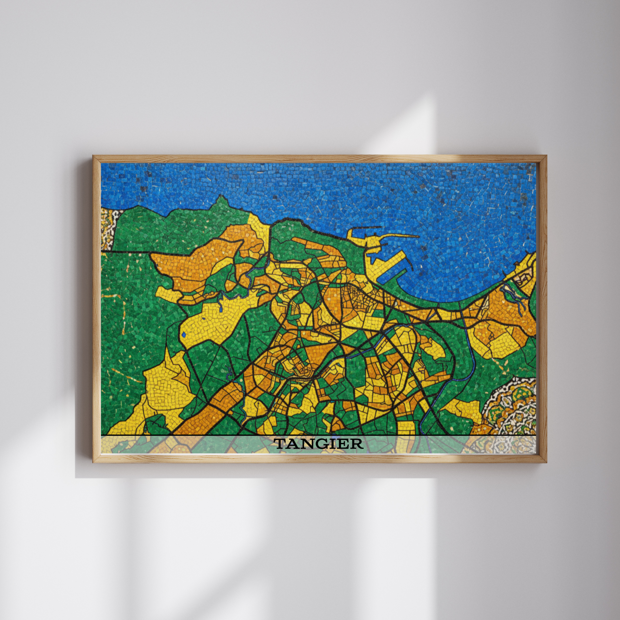 Tangier: The Mosaic Gateway - Artistic City Map Canvas